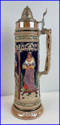 Large Gerz 3L Lidded Beer Stein Lovers 866