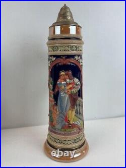 Large Gerz 3L Lidded Beer Stein Lovers 866