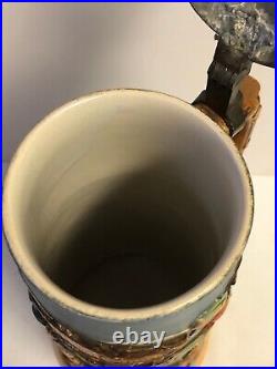 Large Vintage German Beer 1-1/2 L Stein/Pewter LidChalet, Alm, Apples #875ST87