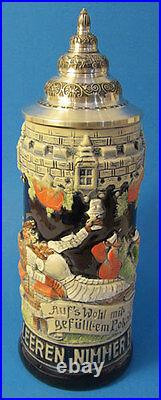 Limited Edition Collectable German Lidded Beer Stein. Hand-painted Drink Happy