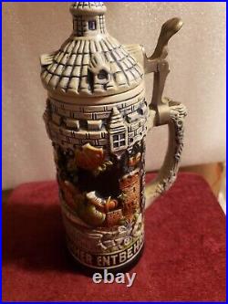 Limited Edition Collectable German Lidded Beer Stein. Hand-painted Drink Happy