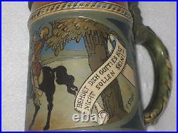 METTLACH GERMAN ETCHED BEER STEIN SIGNED # 2008 ca. 1900