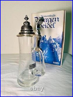 Marksburg Seidel Antique Pressed Glass 1 L German Beer Stein With Pewter Lid