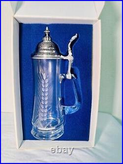 Marksburg Seidel Antique Pressed Glass 1 L German Beer Stein With Pewter Lid