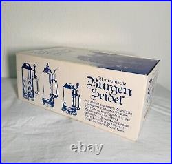 Marksburg Seidel Antique Pressed Glass 1 L German Beer Stein With Pewter Lid