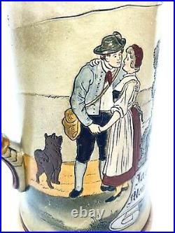 Marzi & Remy Antique German Beer Stein Mill Scene. 5L Inlay lid Gift
