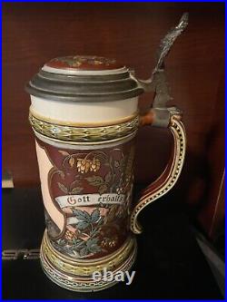 Mettlach #1997 Ehret Brewing pre prohibition beer stein Hell Gate Brewery NYC