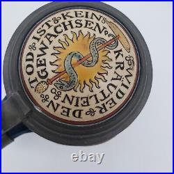 Mettlach 2001 Antique German Beer Stein Doctor Medicine Book Spines Owls 1/2 L