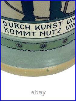 Mettlach 3144 1 LIter Antique German Beer Stein Quidenus