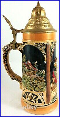 Mug West Germany Beer Vintage Lidded Lid Porcelain Glass German Made European