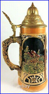 Mug West Germany Beer Vintage Lidded Lid Porcelain Glass German Made European
