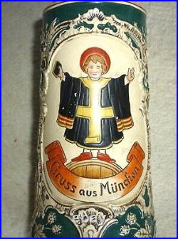 Munich Kindl Gruss aus München GIANT Dome-Lidded Masskrug German Beer Stein