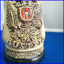 New German Beer Stein Austria Coat of Arms by King Coffee Mug Cup Pewter lid