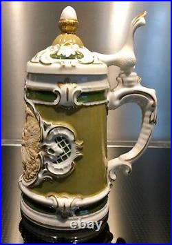 New! German Beer Stein, pewter lid, in Porcelain, limited edition, signed+ number