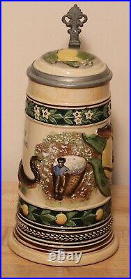 New Orleans & Gators by Marzi & Remy 1/2L German beer stein Antique # 6007