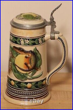 New Orleans & Gators by Marzi & Remy 1/2L German beer stein Antique # 6007