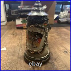 New With Tags Handcrafted King German Beer Stein Handmade Hand Painted