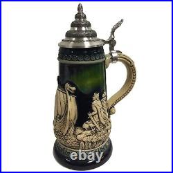 Northern Lights with Ship LE German Stoneware Beer Stein. 5 L Made in Germany