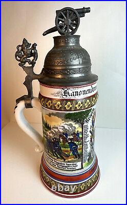 Old German Regimental Artillery Porcelain Stein Lithophane