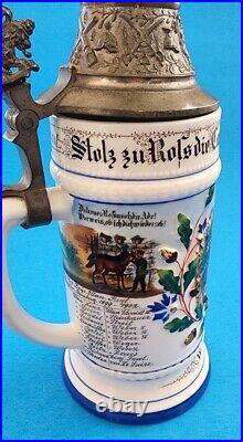 Original German Regimental Cavalry 1899-1902 Lithophane Beer Stein! Wilhelm II