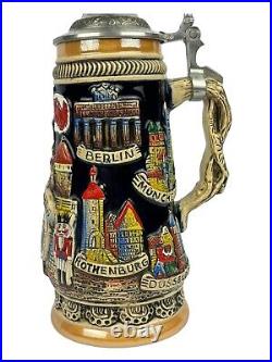 Original Hand Made German Beer Stein Deutschland King 307 Limited Edition