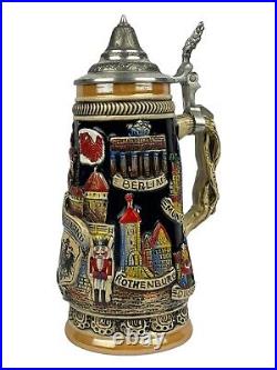 Original Hand Made German Beer Stein Deutschland King 307 Limited Edition