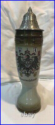 Original King 11 Stein Viking Horn Deutschland German Beer Very Rare Lidded HTF