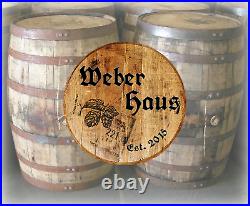 Personalized Whiskey Barrel Lid German Haus Beer Hops Bar Sign Wall Decor