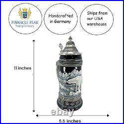 Polar Bear Walking on Ice German Beer Stein 1 Liter Made in Germany