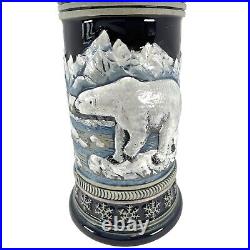 Polar Bear Walking on Ice German Beer Stein 1 Liter Made in Germany