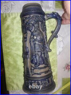Rare Antique Vintage German 16 Inch Tall Beer Stein Martellvs Pipino Magnvs old