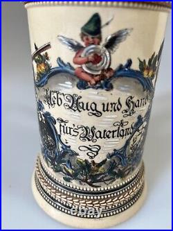 Rare German Beer Stein Mug Reservistenkrug regimental 3. Reich ww2