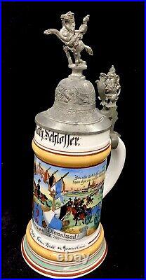 Regimental German Beer Stein Train Unit Calvary Reg 2 1907-1908