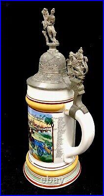 Regimental German Beer Stein Train Unit Calvary Reg 2 1907-1908