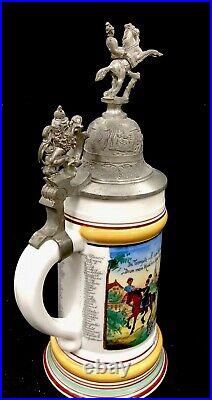 Regimental German Beer Stein Train Unit Calvary Reg 2 1907-1908