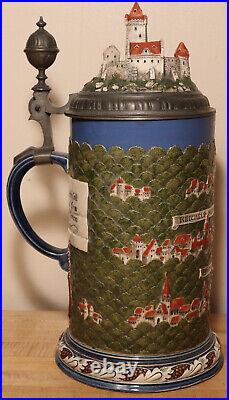 Rodenstein Villages & Castle Mettlach 3.8 Liter German beer stein antique # 2038