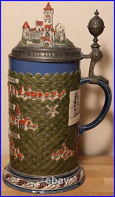 Rodenstein Villages & Castle Mettlach 3.8 Liter German beer stein antique # 2038