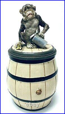 Schierholz & Sohn 91 Monkey On Barrel Antique German Beer Stein Herring Handle