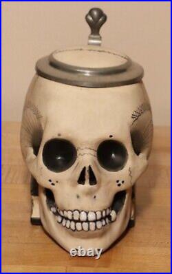 Skull on Book Character German beer stein 1/2 Liter Figural made in Germany