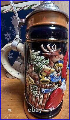 St. Nicholas Christmas German Beer Stein withPewter Lid No. 32 Of 5000