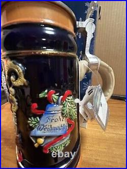 St. Nicholas Christmas German Beer Stein withPewter Lid No. 32 Of 5000