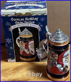 St. Nicholas Christmas German Beer Stein withPewter Lid No. 32 Of 5000