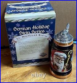 St. Nicholas Christmas German Beer Stein withPewter Lid No. 32 Of 5000