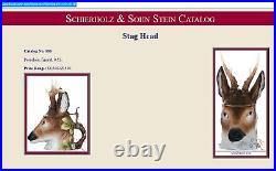 Stag Head by Schierholz German Character 1/2L Beer Stein Antique # 106 buck