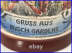Thewalt German Beer Stein Pewter Lid Limited Edition Hand Painted Busch Gardens