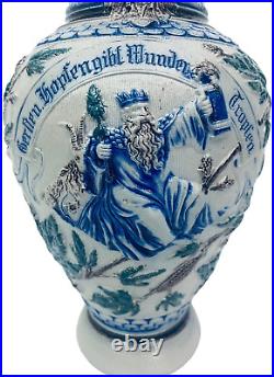 Uncatalogued Antique German Beer Stein KING GAMBRINUS Wild Man Reinhold Hanke