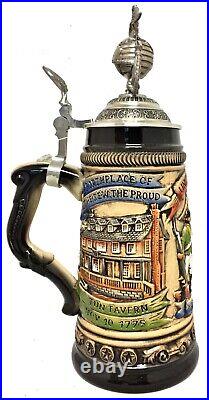 United States Marine Corps with USMC Logo Pewter Lid LE German Beer Stein. 5 L