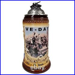 VE Day World War II 75th Anniversary LE German Stoneware Beer Stein. 75L Germany