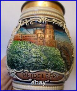 VTG GERMAN LIDDED STEIN Beer HEIDELBERG