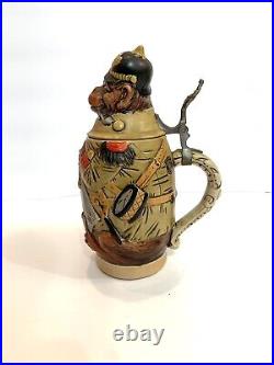 VTG Monkey Beer Stein Russian Uniform Western Germany Golden Crown E&R Rare Ape